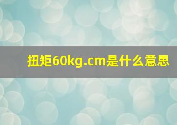 扭矩60kg.cm是什么意思