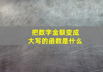 把数字金额变成大写的函数是什么