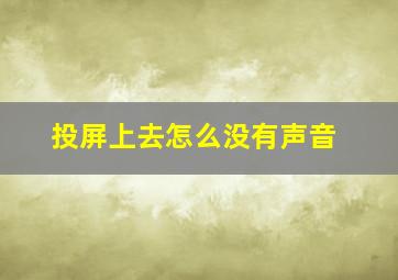 投屏上去怎么没有声音