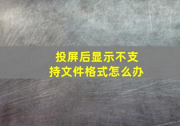 投屏后显示不支持文件格式怎么办