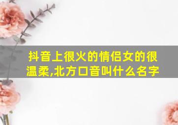 抖音上很火的情侣女的很温柔,北方口音叫什么名字