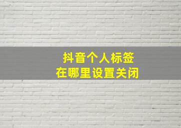 抖音个人标签在哪里设置关闭