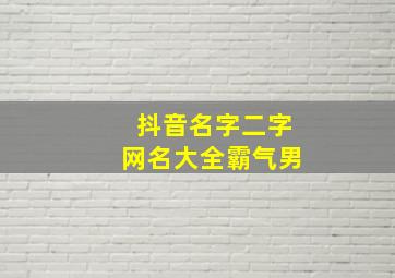 抖音名字二字网名大全霸气男