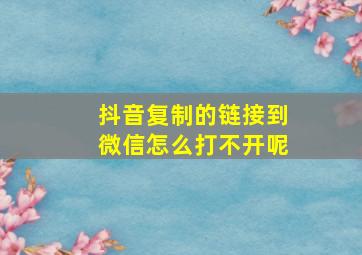 抖音复制的链接到微信怎么打不开呢