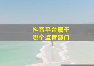 抖音平台属于哪个监管部门