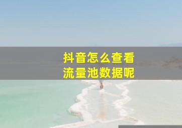 抖音怎么查看流量池数据呢