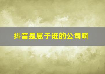 抖音是属于谁的公司啊