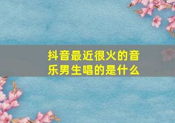 抖音最近很火的音乐男生唱的是什么