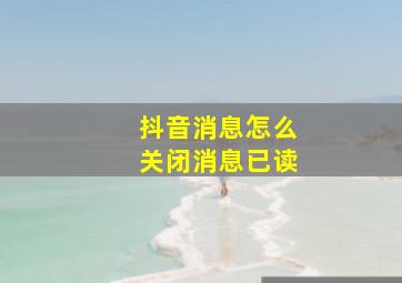 抖音消息怎么关闭消息已读