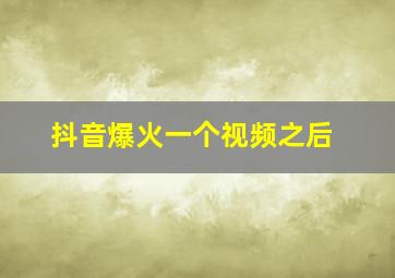 抖音爆火一个视频之后