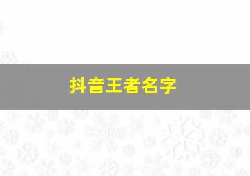 抖音王者名字