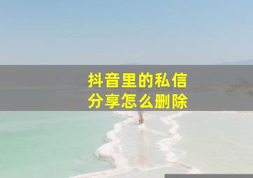 抖音里的私信分享怎么删除