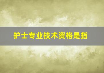 护士专业技术资格是指