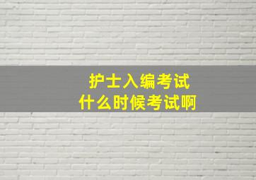 护士入编考试什么时候考试啊