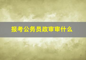 报考公务员政审审什么