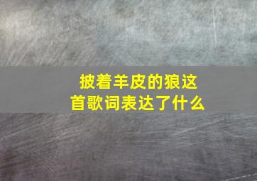 披着羊皮的狼这首歌词表达了什么