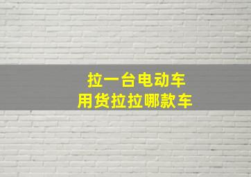 拉一台电动车用货拉拉哪款车