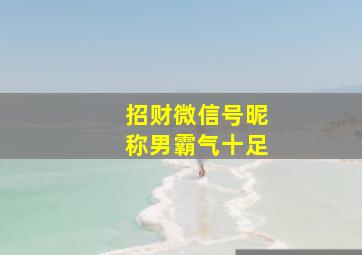 招财微信号昵称男霸气十足