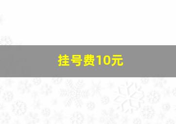 挂号费10元