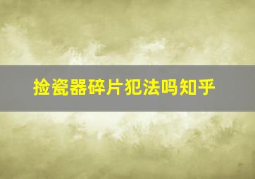 捡瓷器碎片犯法吗知乎