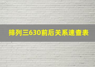 排列三630前后关系速查表