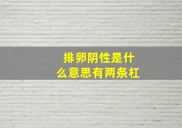 排卵阴性是什么意思有两条杠