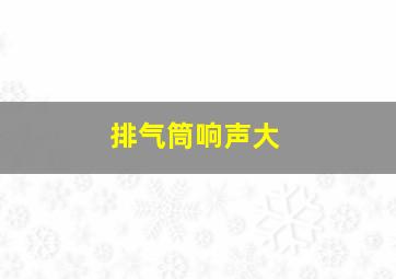 排气筒响声大