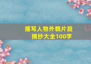 描写人物外貌片段摘抄大全100字