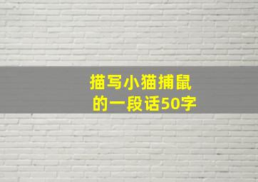 描写小猫捕鼠的一段话50字