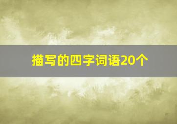 描写的四字词语20个