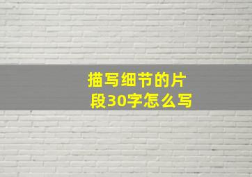 描写细节的片段30字怎么写