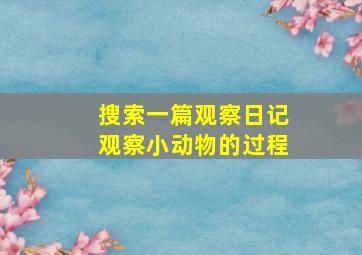 搜索一篇观察日记观察小动物的过程