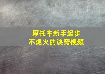 摩托车新手起步不熄火的诀窍视频