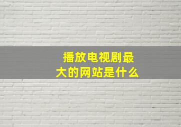 播放电视剧最大的网站是什么