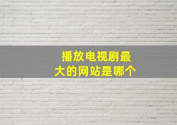 播放电视剧最大的网站是哪个