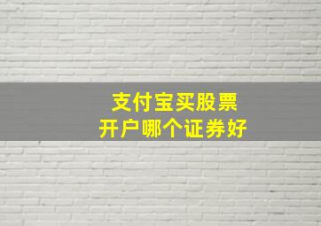 支付宝买股票开户哪个证券好