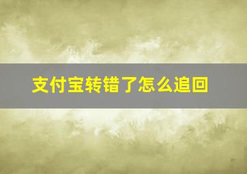 支付宝转错了怎么追回