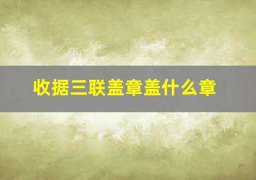 收据三联盖章盖什么章