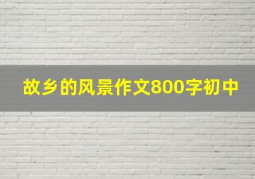 故乡的风景作文800字初中