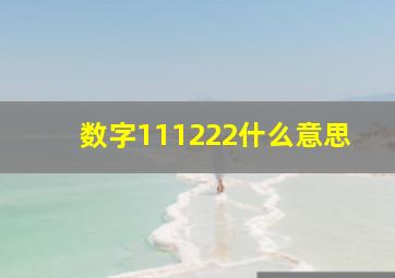 数字111222什么意思