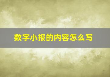 数字小报的内容怎么写