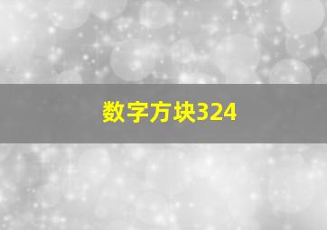 数字方块324