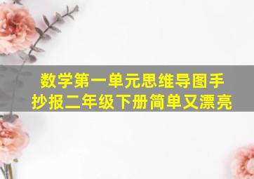 数学第一单元思维导图手抄报二年级下册简单又漂亮