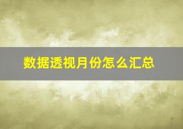 数据透视月份怎么汇总