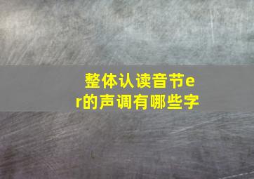 整体认读音节er的声调有哪些字