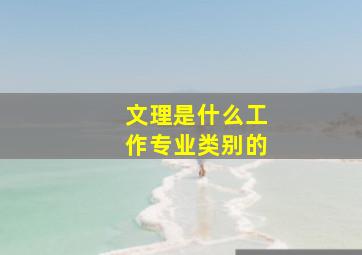 文理是什么工作专业类别的