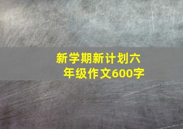 新学期新计划六年级作文600字