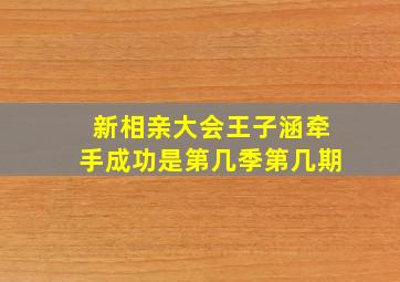 新相亲大会王子涵牵手成功是第几季第几期