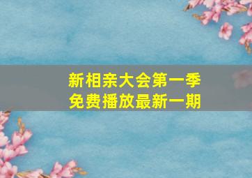 新相亲大会第一季免费播放最新一期