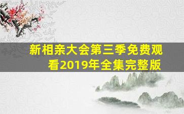 新相亲大会第三季免费观看2019年全集完整版